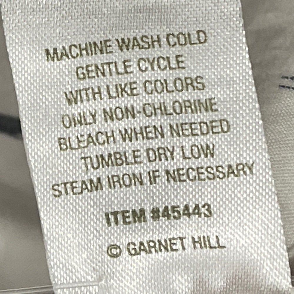 Garnet Hill 100% Organic Pima Cotton White Black Relaxed Shirt Size 12 - Picture 5 of 7